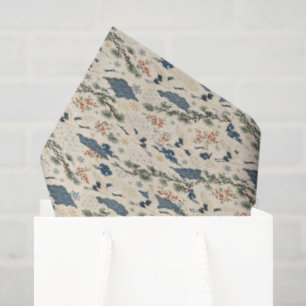 Japanese Crane Snowy Pine Winter Christmas  Tissue Paper