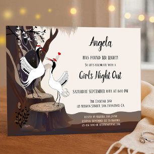 Japanese Cranes Bachelorette Party Invitation