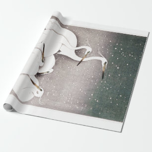 JAPANESE CRANES IN SNOW Wrapping Paper
