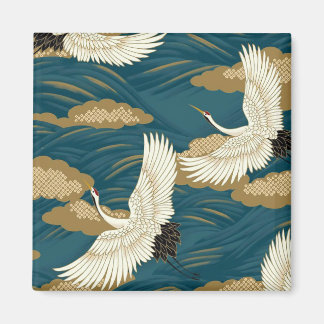 Japanese Cranes Magnet
