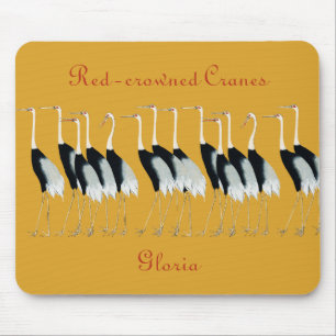 Japanese cranes, mouse pad