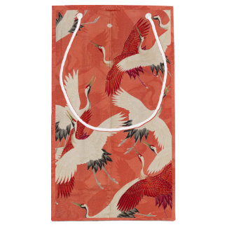 Japanese Cranes Red Kimono Gift Bag