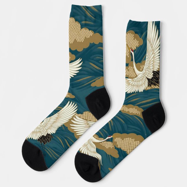 Japanese Cranes Socks (Left)