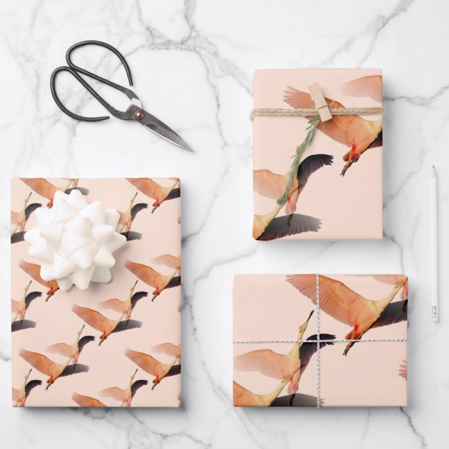 Japanese cranes wrapping paper sheet (Front)