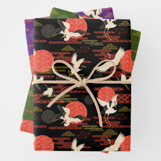 Japanese Cranes Wrapping Paper Sheet