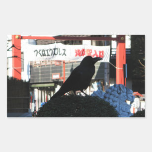 Japanese Crow Rectangular Sticker