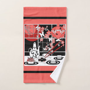 Japanese cuisine bath towel set