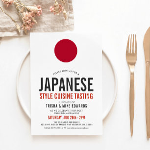 Japanese Cuisine   Party Flag White Invite