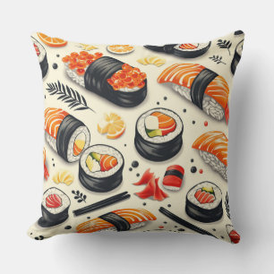 Japanese cuisine, rolls, sushi, sushi sticks, soy  cushion