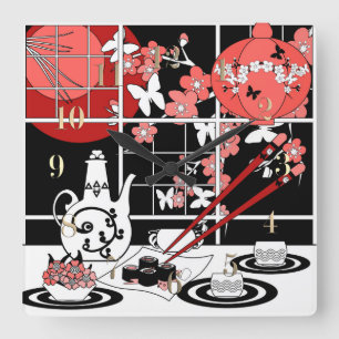 Japanese cuisine square wall clock