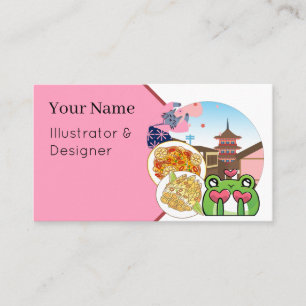 Japanese Culinary Journey: Cat, Frog and Delicacie Business Card