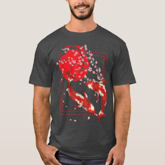 Japanese Culture Cherry Blossom Sakura Asian Fish  T-Shirt