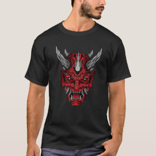 Japanese Culture Red Demon Hannya Mask Oni   T-Shirt