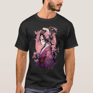 Japanese Culture Samurai Geisha Sakura Cherry Blos T-Shirt