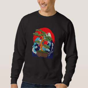 Japanese Culture Waves Ocean Zen Buddhist Bonsai T Sweatshirt