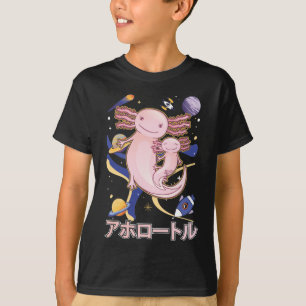 Japanese Cute Axolotl Family Galaxy Anime T-Shirt