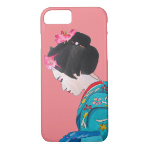 Japanese cute Geisha art with cherry blossom iPhone 8/7 Case