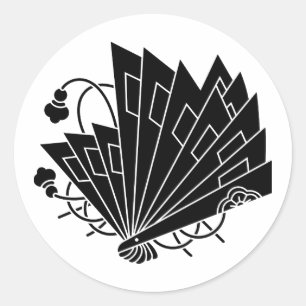 Japanese cypress butterfly classic round sticker