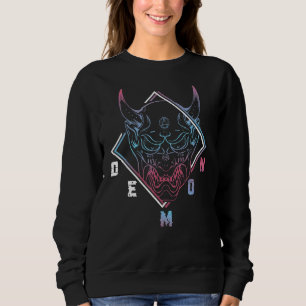 Japanese Demon Aesthetic Samurai Oni Mask Ogre War Sweatshirt