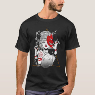 Japanese Demon Culture Samurai Geisha Girl Hannya T-Shirt