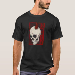 Japanese Demon Face Skull Shirt Oni Harajuku Pullo