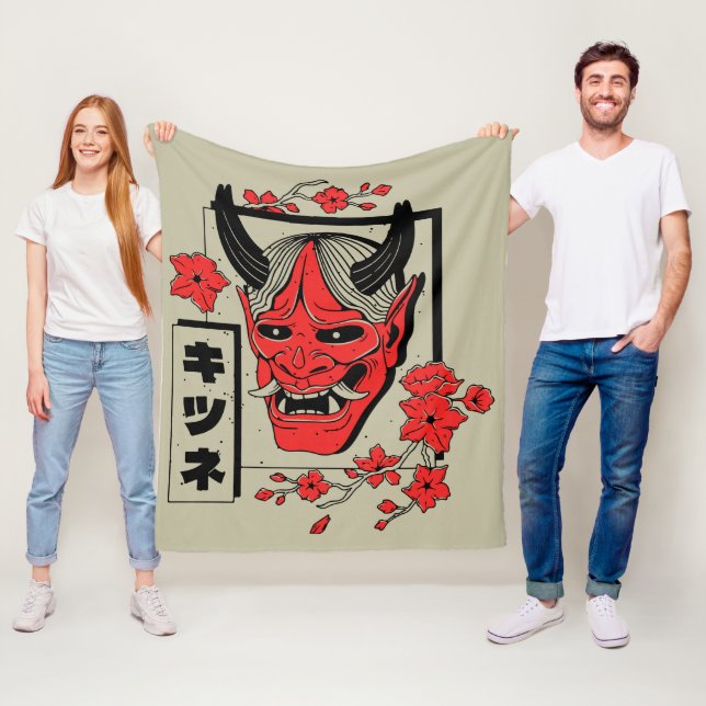 Japanese demon  fleece blanket (In Situ)