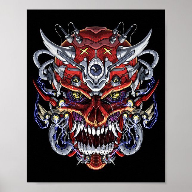 Japanese Demon Skull Mask Poster (Front)