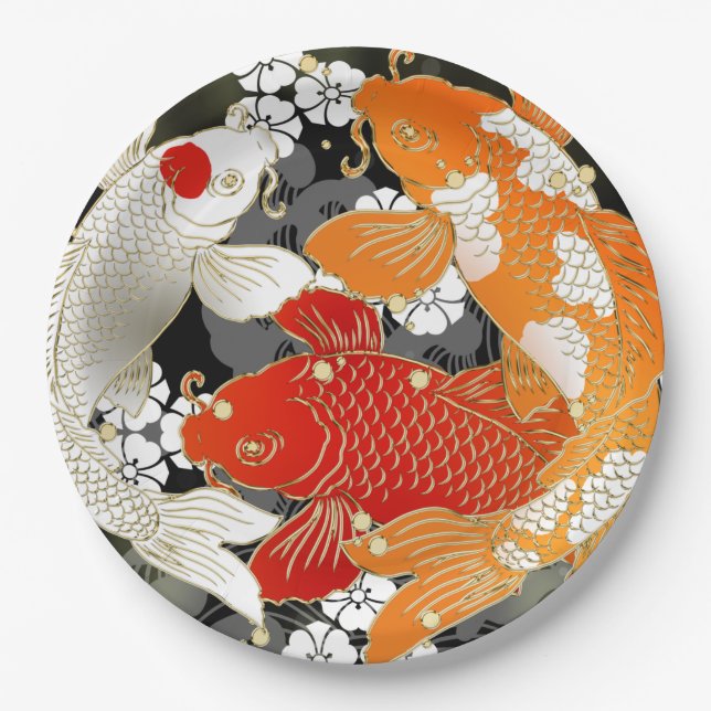 Japanese design party paper plates (Front)