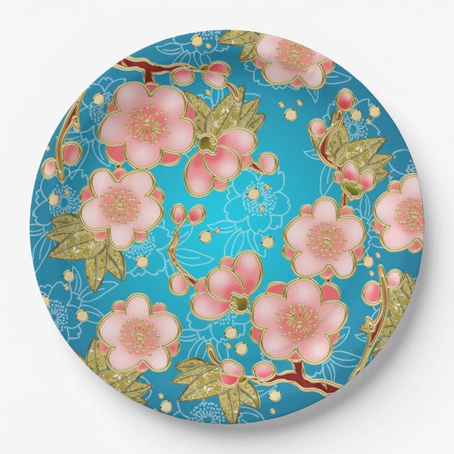 Japanese design party paper plates (Front)
