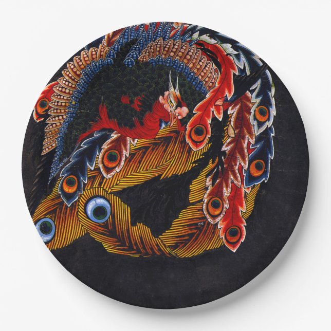 Japanese design party paper plates (Front)