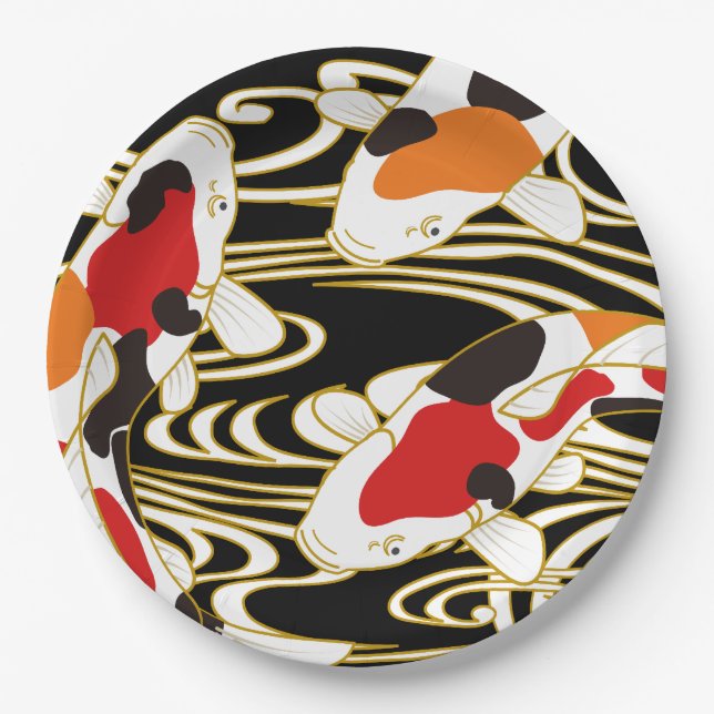 Japanese design party paper plates (Front)