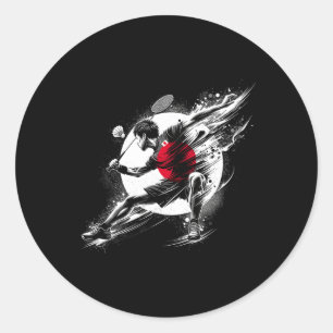 Japanese Dminton Sport Patriot Japan Shuttle Classic Round Sticker