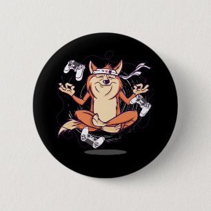 Japanese Dog Shiba Inu Gaming 6 Cm Round Badge