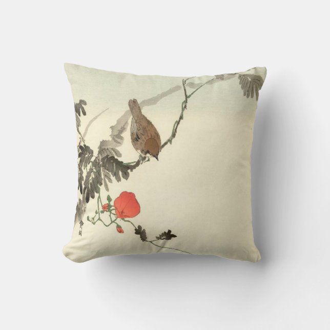 Japanese Dogwood With Bird Cushion (Front)