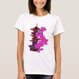 Japanese Doodle: The Pagoda's Serene Beauty T-Shirt