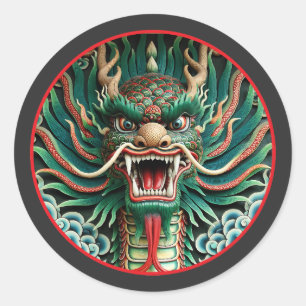 Japanese Dragon and Shinto-Buddhist traditions Classic Round Sticker