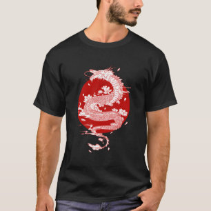 Japanese Dragon Art Japanese Flag Vintage Retro Ja T-Shirt