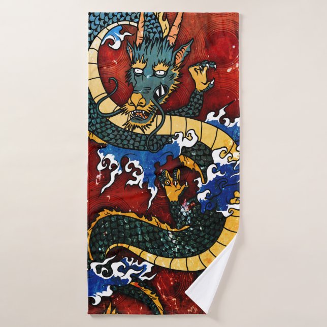 Japanese Dragon Bath Towel (Bath Towel)