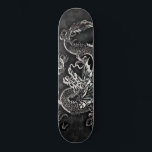 Japanese Dragon Black, Silver Vintage Deck Skateboard<br><div class="desc">Japanese Dragon Black, Silver Vintage Deck by Ayumi Badu.</div>