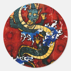 Japanese Dragon Classic Round Sticker