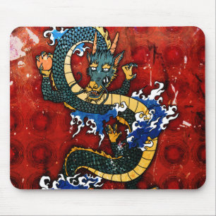 Japanese Dragon - Good Fortune Mouse Pad
