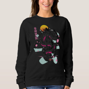 Japanese Dragon Kanji Asian Demon Otaku Sakura Aes Sweatshirt