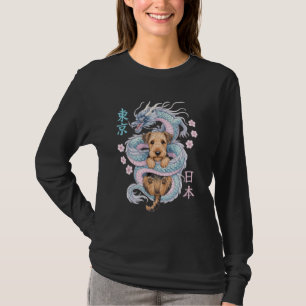 Japanese Dragon Kawaii Airedale Terrier Dog Cute A T-Shirt