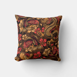 Japanese dragon koi pattern. cushion