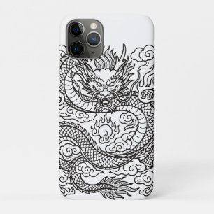 Japanese Dragon Line Art Mousepad Design iPhone 11 Pro Case