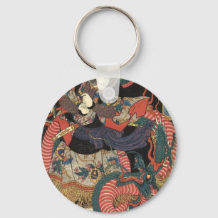 Japanese Dragon Painting circa 1860 Key Ring