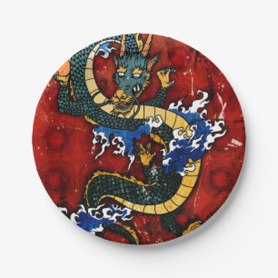 Japanese Dragon Paper Plate