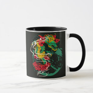 Japanese Dragon Peony Traditional Tattoo Art Mug