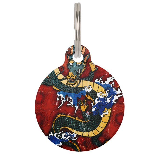 Japanese Dragon Pet Tag (Front)