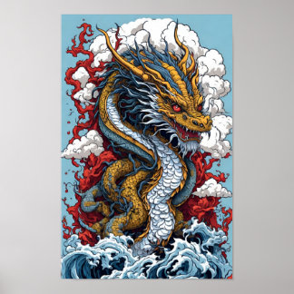 Japanese dragon poster
